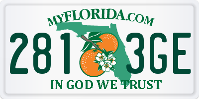 FL license plate 2813GE