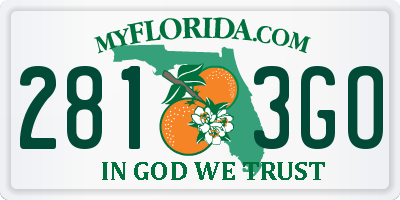 FL license plate 2813GO
