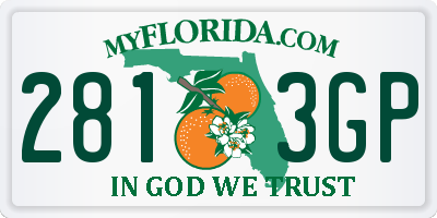 FL license plate 2813GP