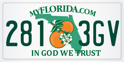 FL license plate 2813GV
