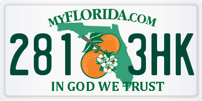 FL license plate 2813HK
