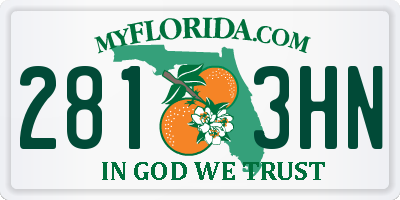 FL license plate 2813HN
