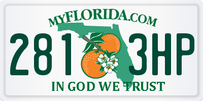 FL license plate 2813HP