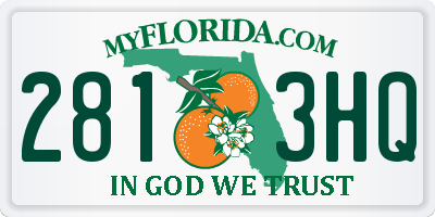 FL license plate 2813HQ