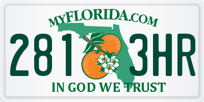FL license plate 2813HR