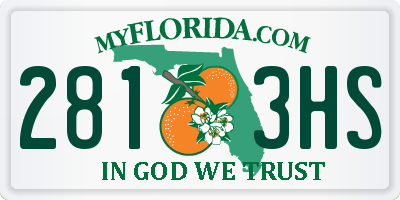 FL license plate 2813HS