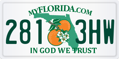 FL license plate 2813HW