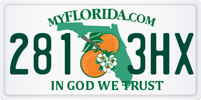 FL license plate 2813HX