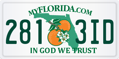 FL license plate 2813ID