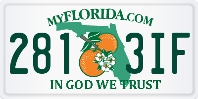 FL license plate 2813IF