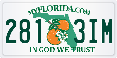 FL license plate 2813IM