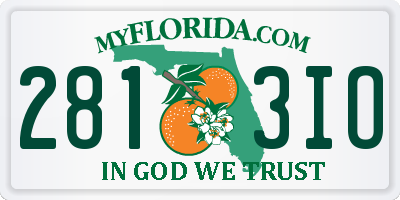 FL license plate 2813IO
