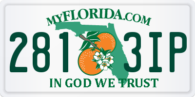 FL license plate 2813IP