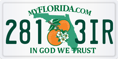 FL license plate 2813IR