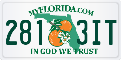 FL license plate 2813IT