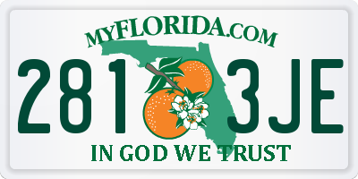 FL license plate 2813JE