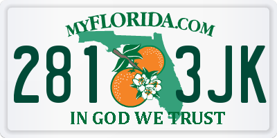 FL license plate 2813JK