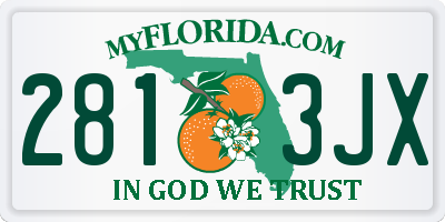 FL license plate 2813JX