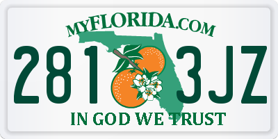 FL license plate 2813JZ