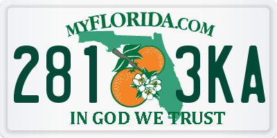 FL license plate 2813KA