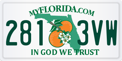 FL license plate 2813VW