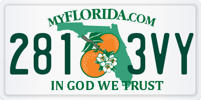 FL license plate 2813VY