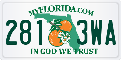 FL license plate 2813WA