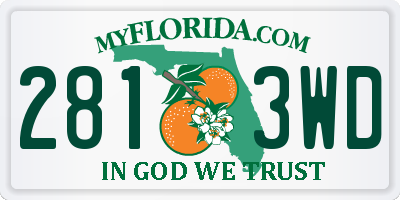 FL license plate 2813WD