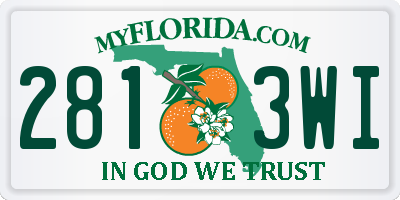 FL license plate 2813WI
