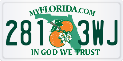 FL license plate 2813WJ