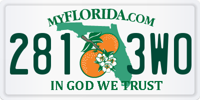 FL license plate 2813WO
