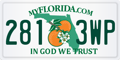 FL license plate 2813WP