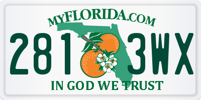 FL license plate 2813WX