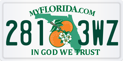 FL license plate 2813WZ