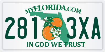 FL license plate 2813XA