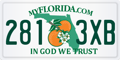 FL license plate 2813XB