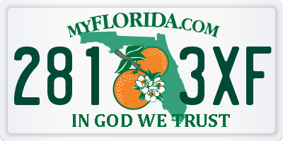 FL license plate 2813XF
