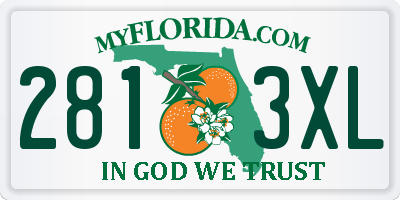 FL license plate 2813XL