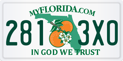 FL license plate 2813XO