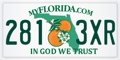 FL license plate 2813XR