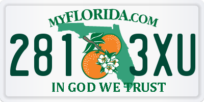 FL license plate 2813XU