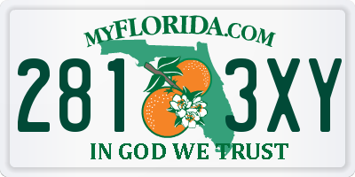 FL license plate 2813XY