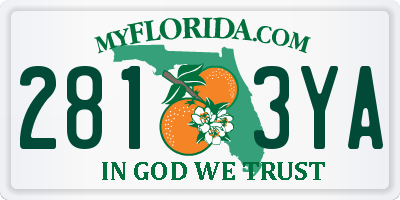 FL license plate 2813YA