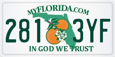 FL license plate 2813YF