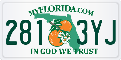 FL license plate 2813YJ