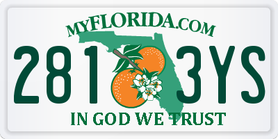 FL license plate 2813YS