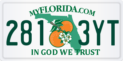 FL license plate 2813YT