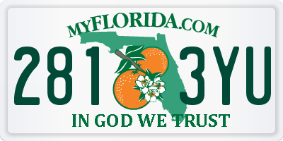 FL license plate 2813YU