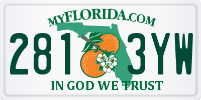 FL license plate 2813YW