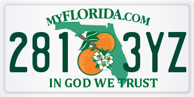 FL license plate 2813YZ